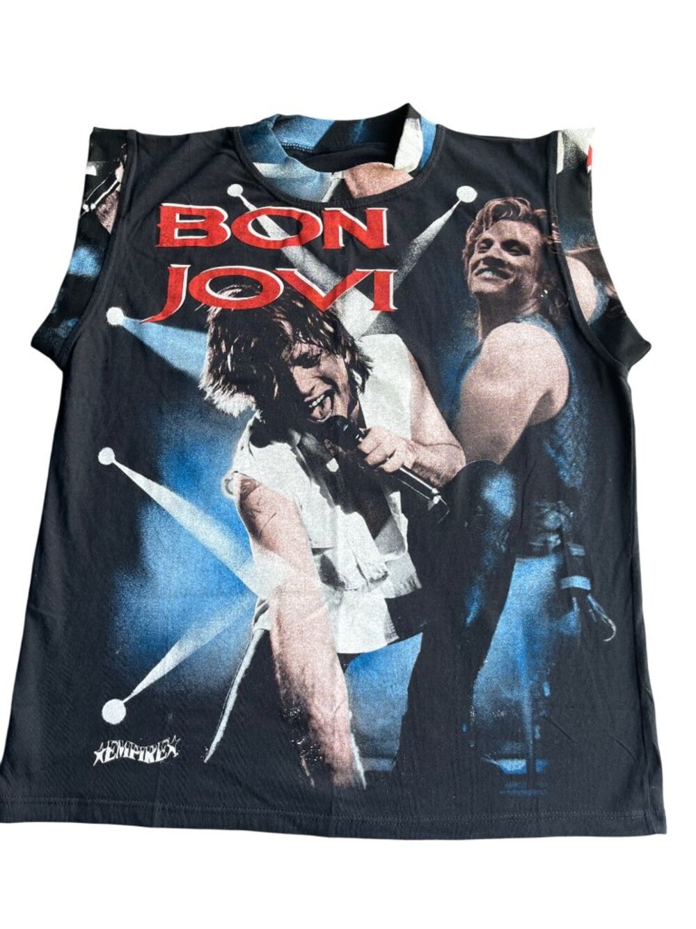 Vintage Bon Jovi Empire Sleeveless T-Shirt Rock Band Small ? Med ? Top Black  20